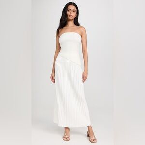 NEW‎ Line And Dot Small Ivory Monarch Pleated Knit Maxi Skirt